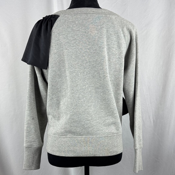NWT J. Crew Gray Sweatshirt with Black Ruffle Detail - Picture 3 of 10